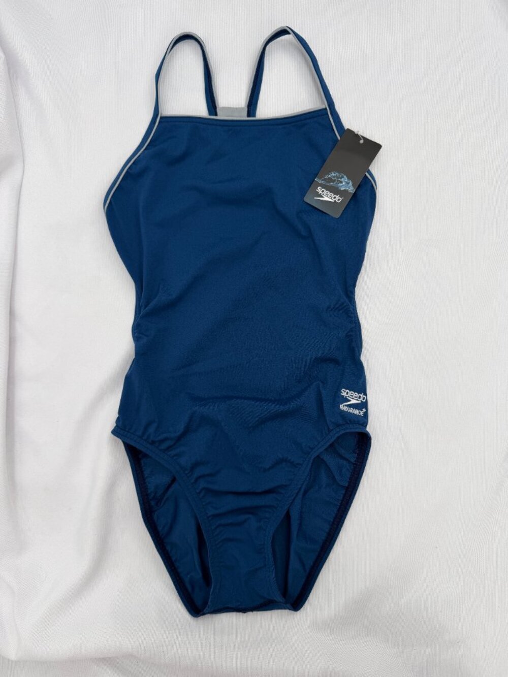Speedo Endurance+ One Piece Swimsuit Navy Blue Training Suit Size 30 NWT